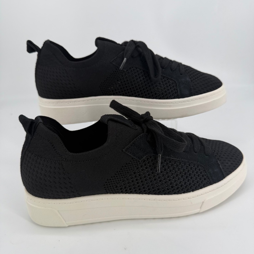 White Mountain W36720 Womens Black Knit Platform Sneakers Size 9 Low Top Shoes